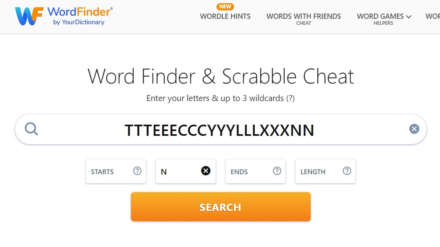 WordFinder by YourDictionary word finder tool