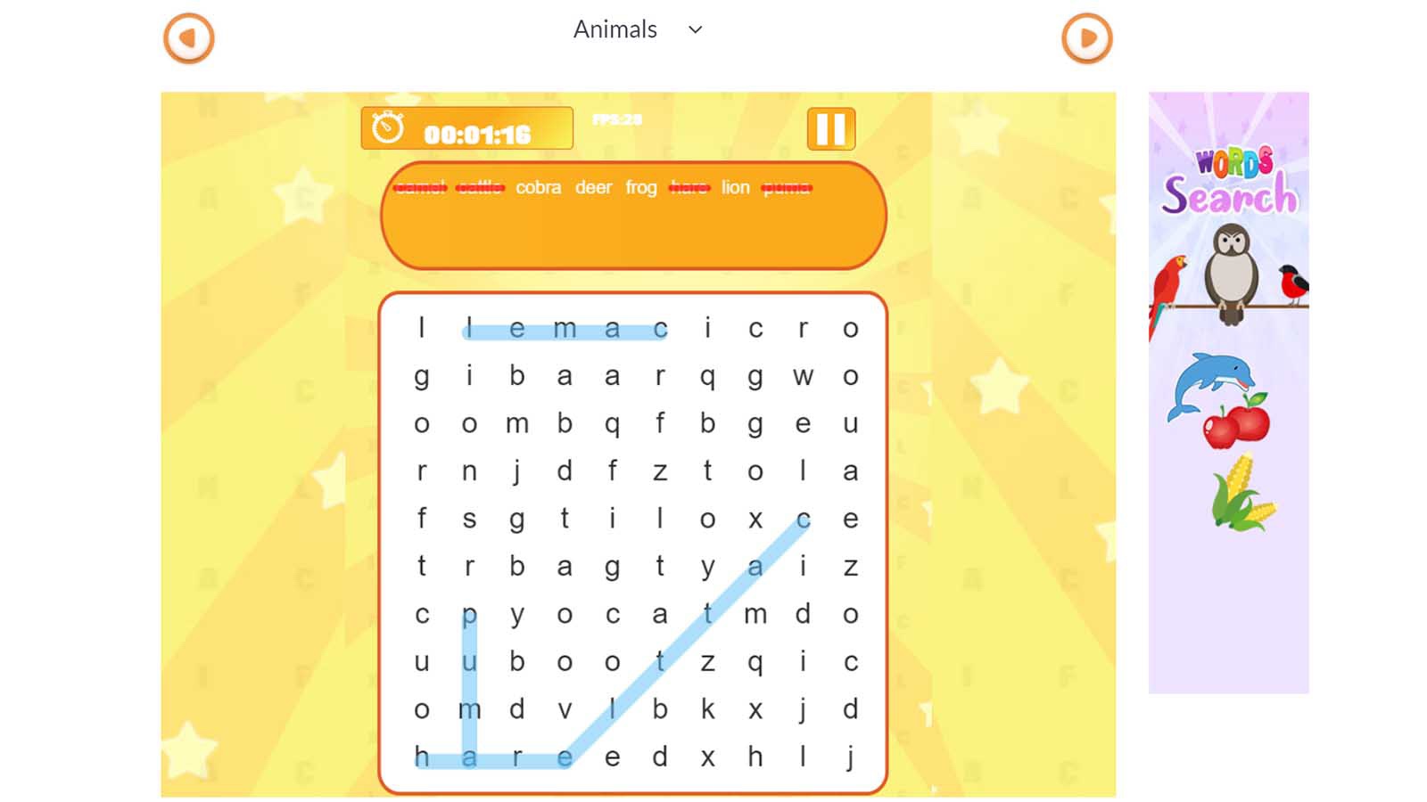  online word game kids WordSearch