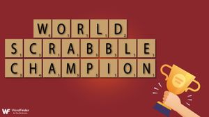 world scrabble champion tiles with trophy