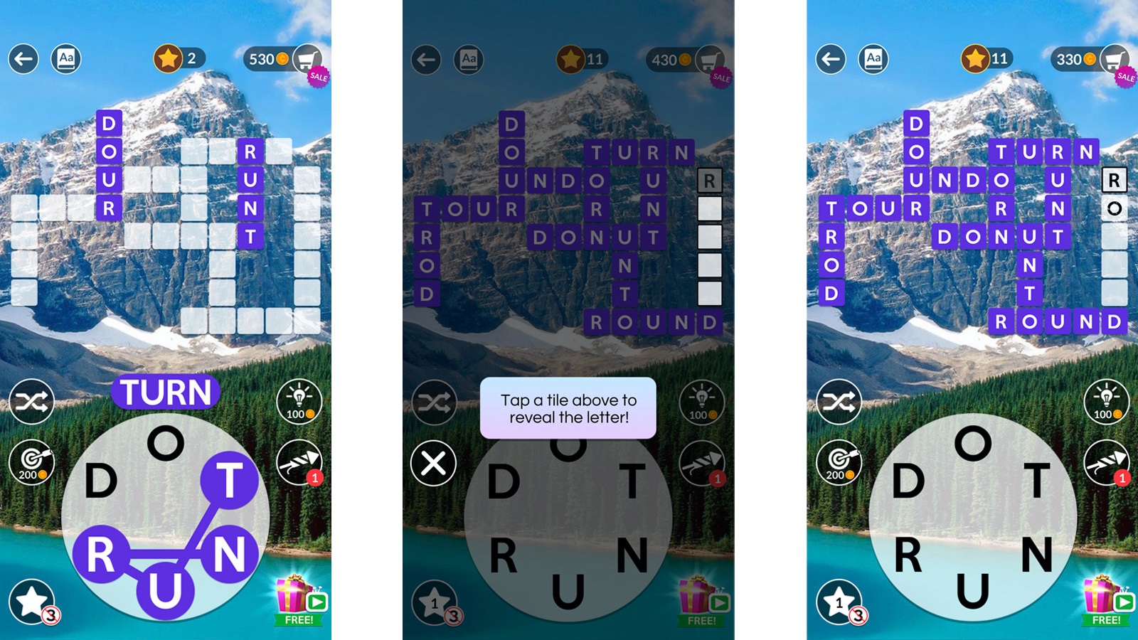 Wordscapes game play instructions