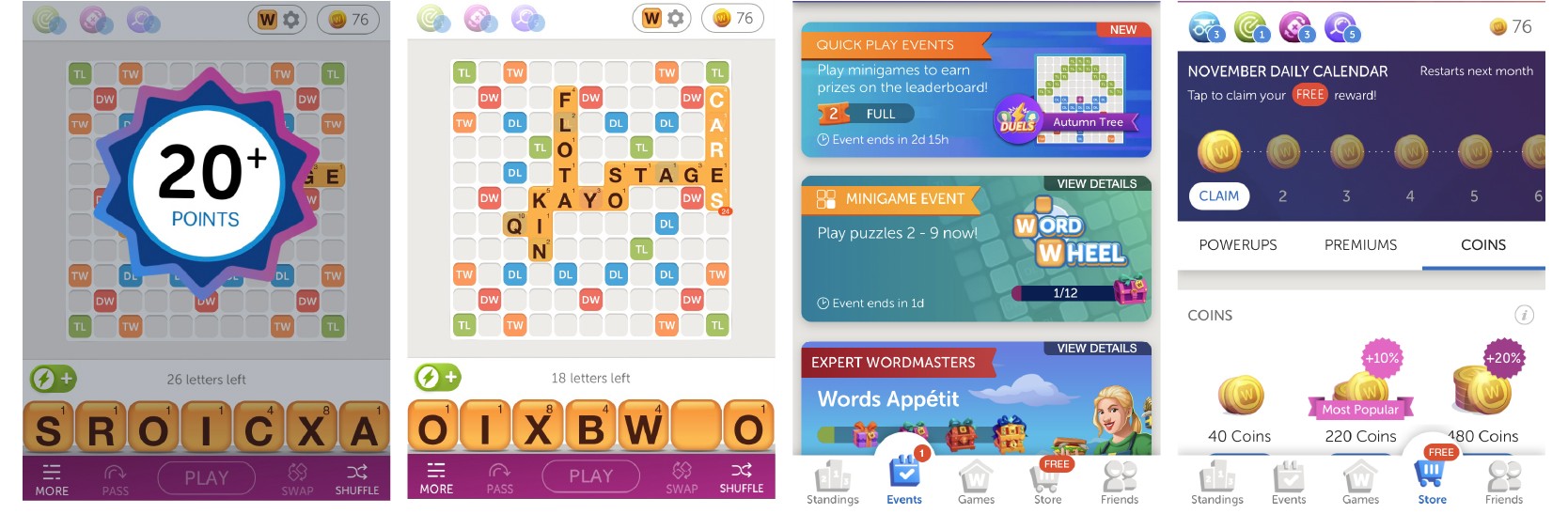 words with friends mobile app screenshots