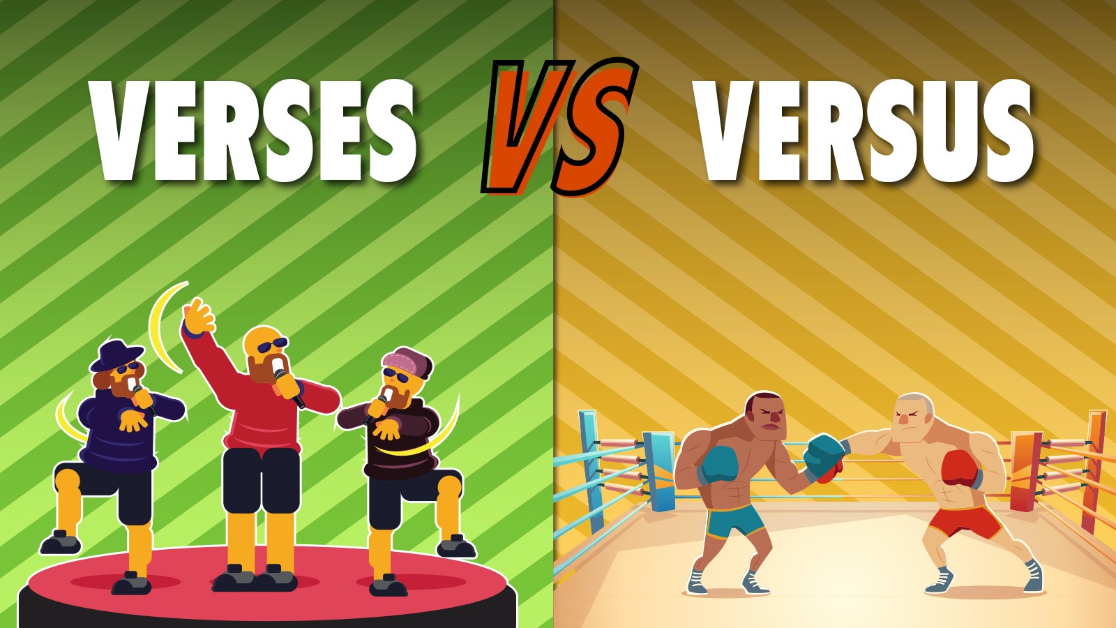 Difference In Meaning Between Verses Vs Versus