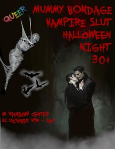 Queer mummy bondage vampire slut halloween night 30+