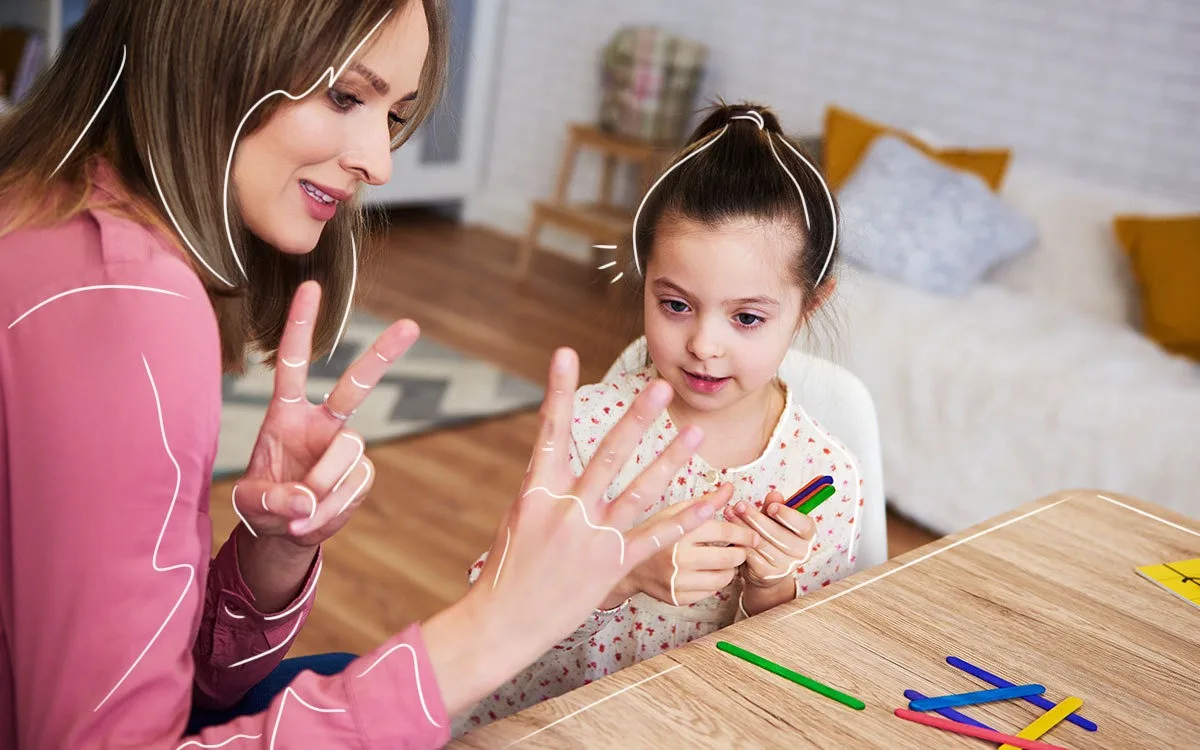 Niños aprendiendo a contar con juegos didácticos