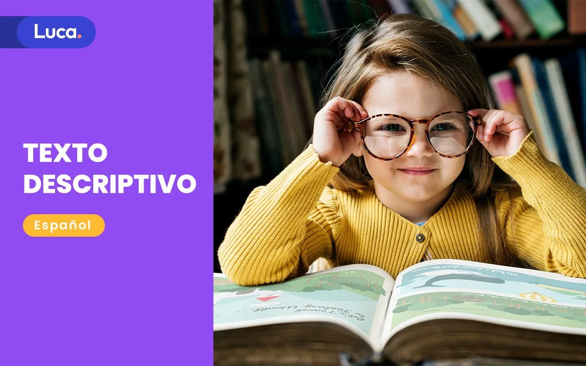 Niño leyendo un ejemplo de texto descriptivo en clase