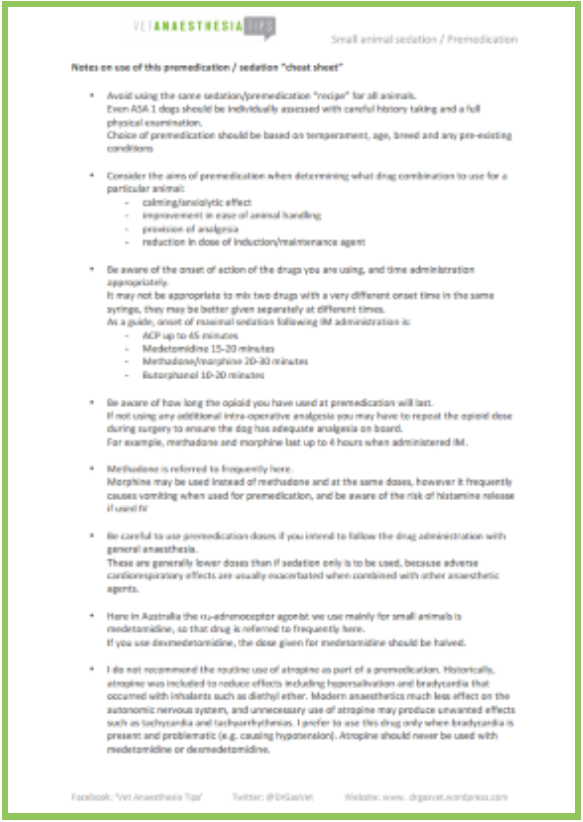 Canine Premedication and Sedation Canine Premedication and Sedation