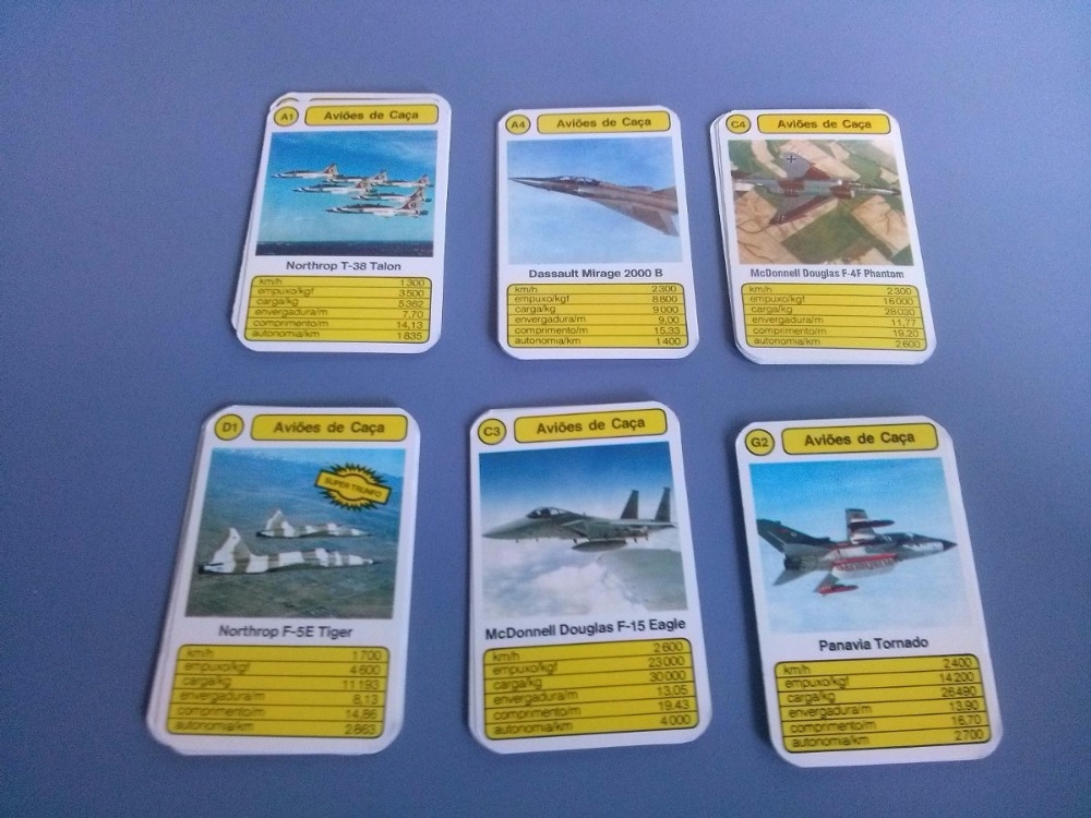 Brinquedos Raros - Jogo de Trunfo Aviões de Combate Década de 1980