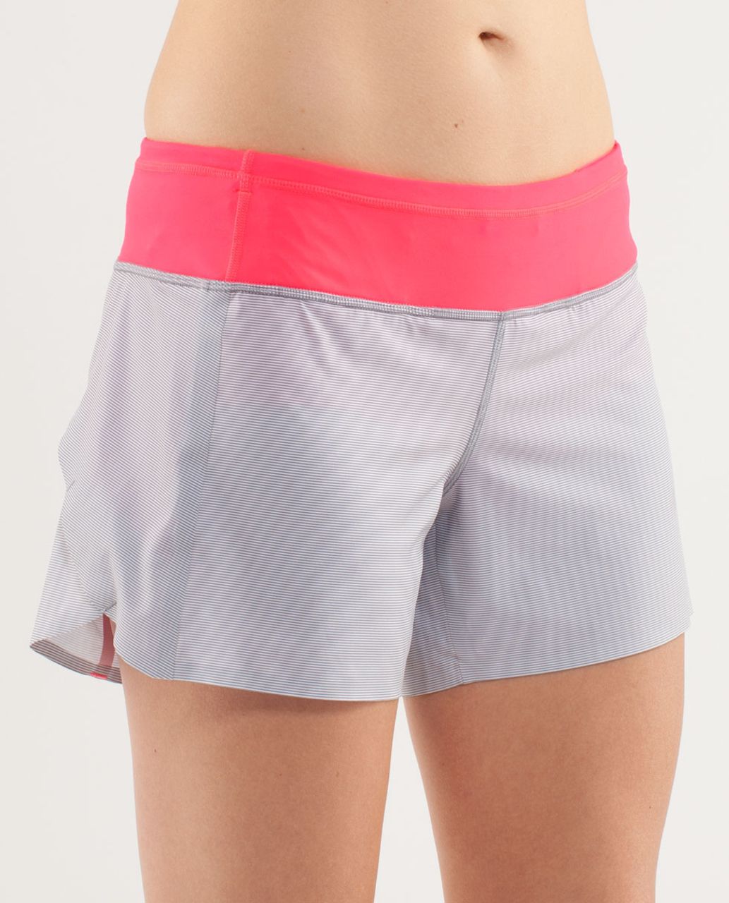 Lululemon Turbo Run Short *Bonded - Wee Stripe Printed White Fossil /  Flash