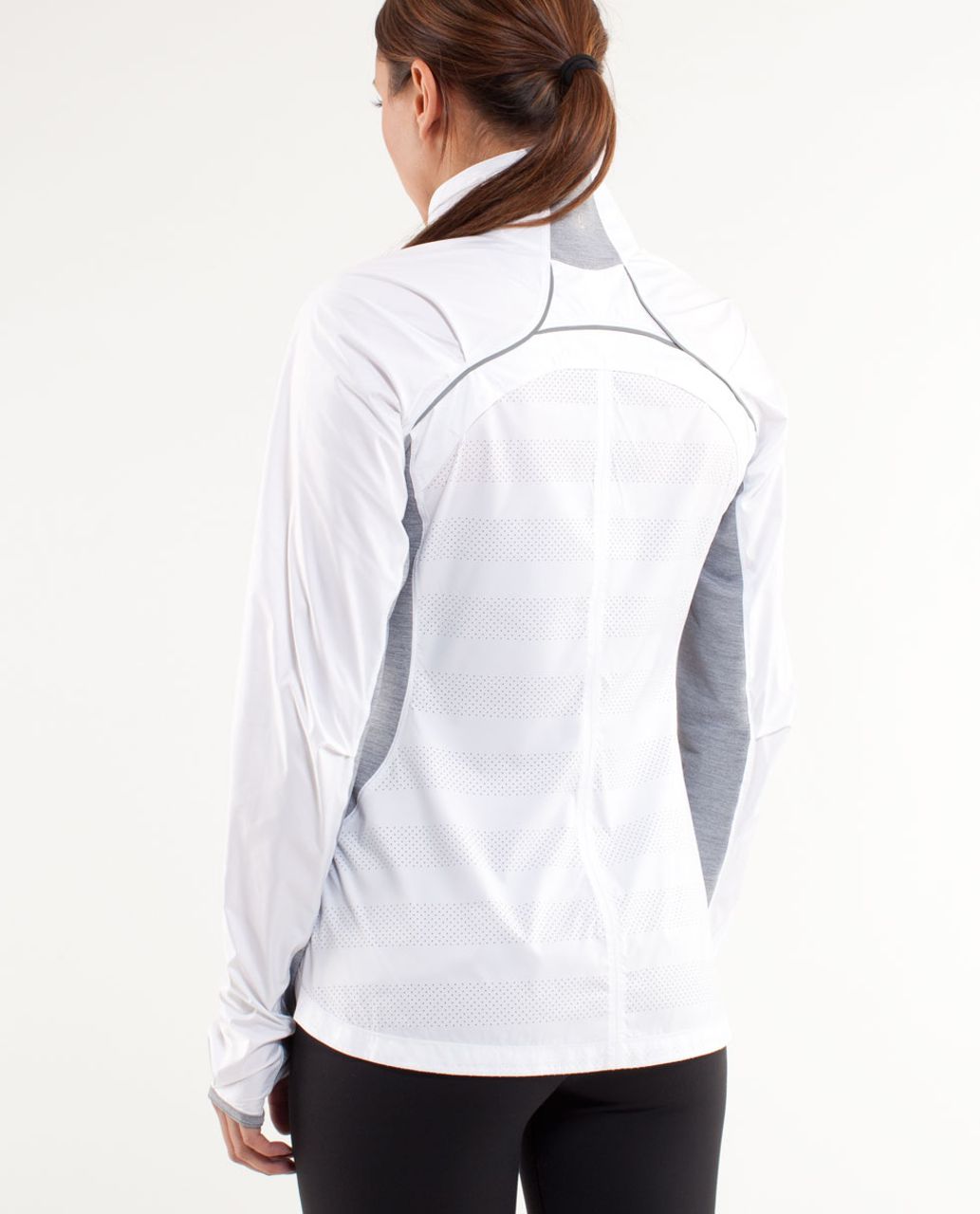 Lululemon Run:  Essential Jacket II - White /  Heathered Fossil