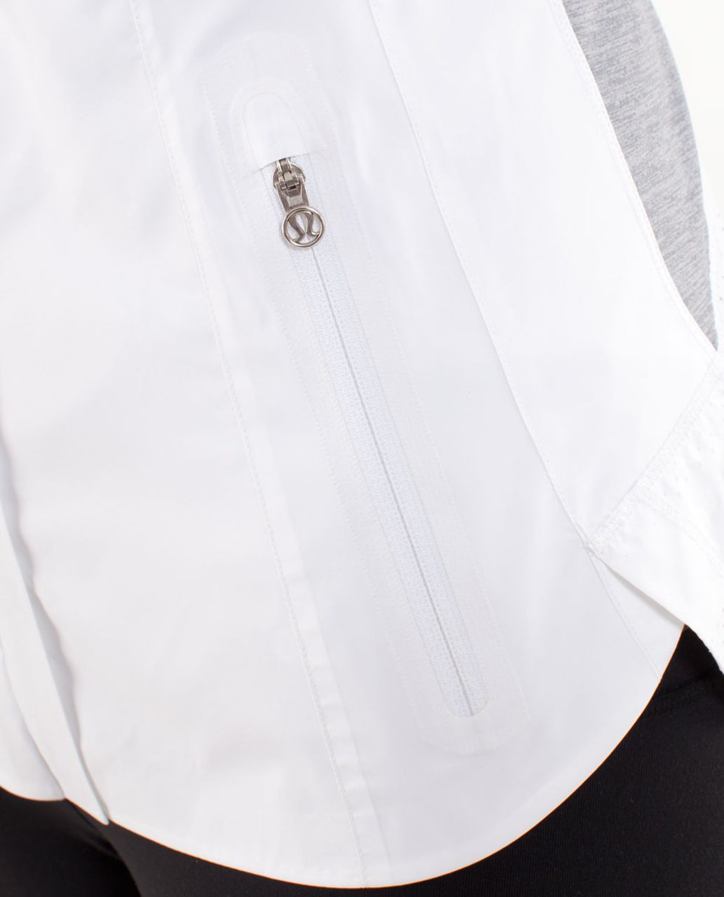 Lululemon Run:  Essential Jacket II - White /  Heathered Fossil