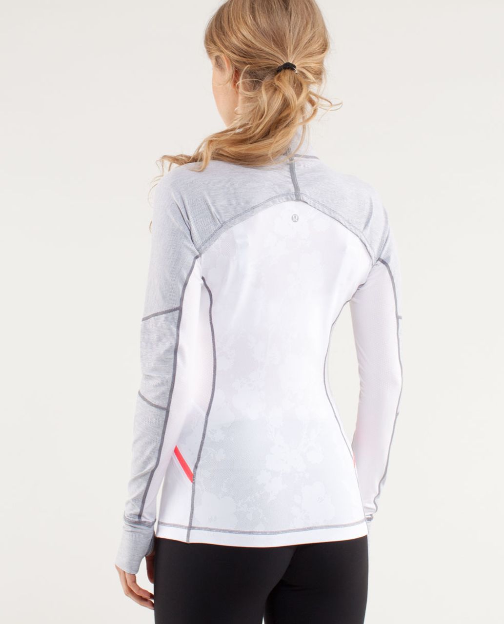 Lululemon Run:  Wild 1/2 Zip - Wee Stripe White Fossil /  White /  Flash