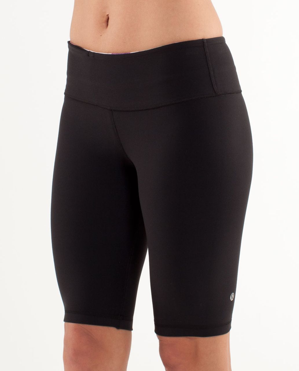 Lululemon Reverse Groove Short (Tall) - Black /  Blurred Blossoms White  /  Heathered Fossil