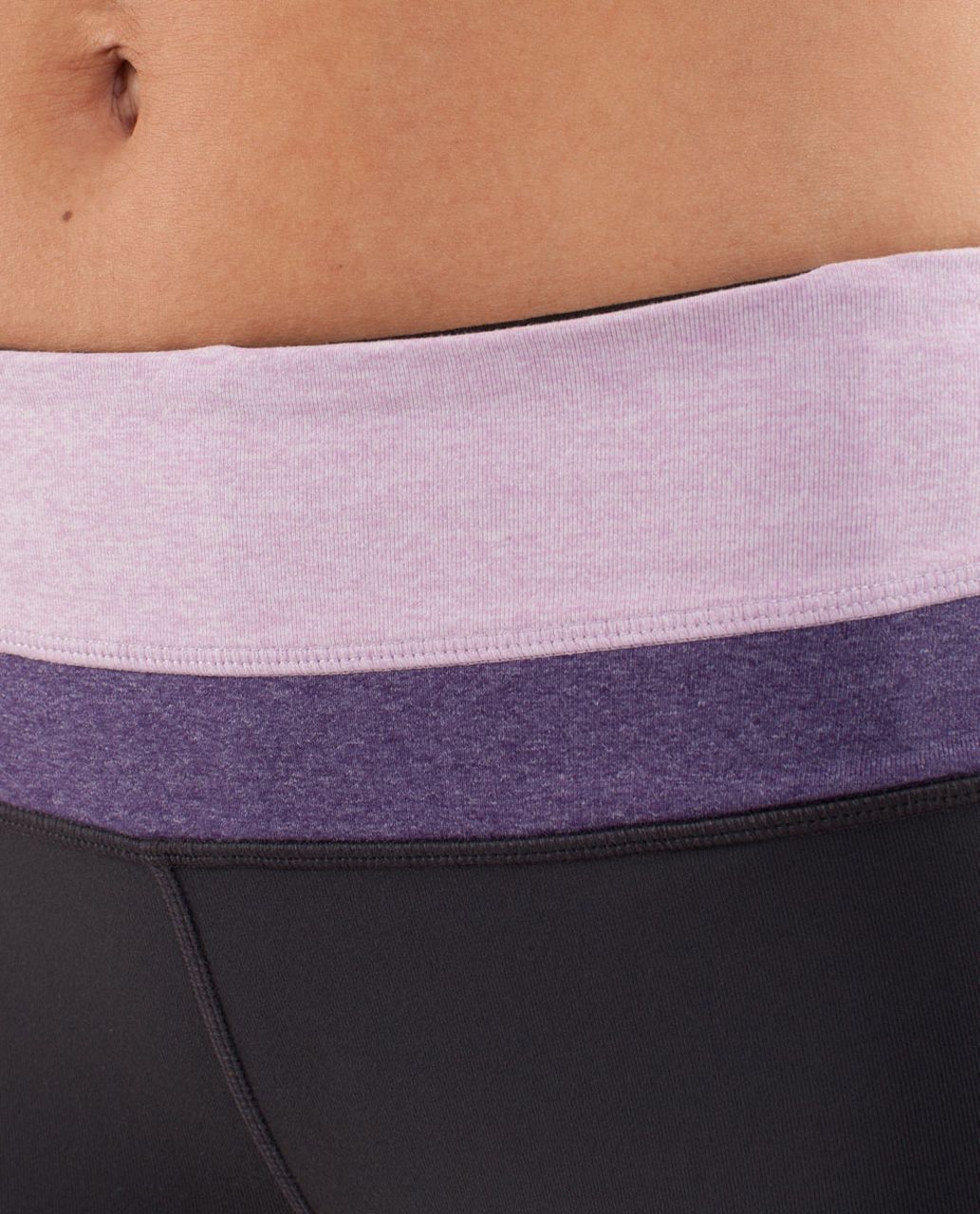 Lululemon Groove Crop - Deep Coal /  Heathered Rose Quartz /  Heathered Concord Grape