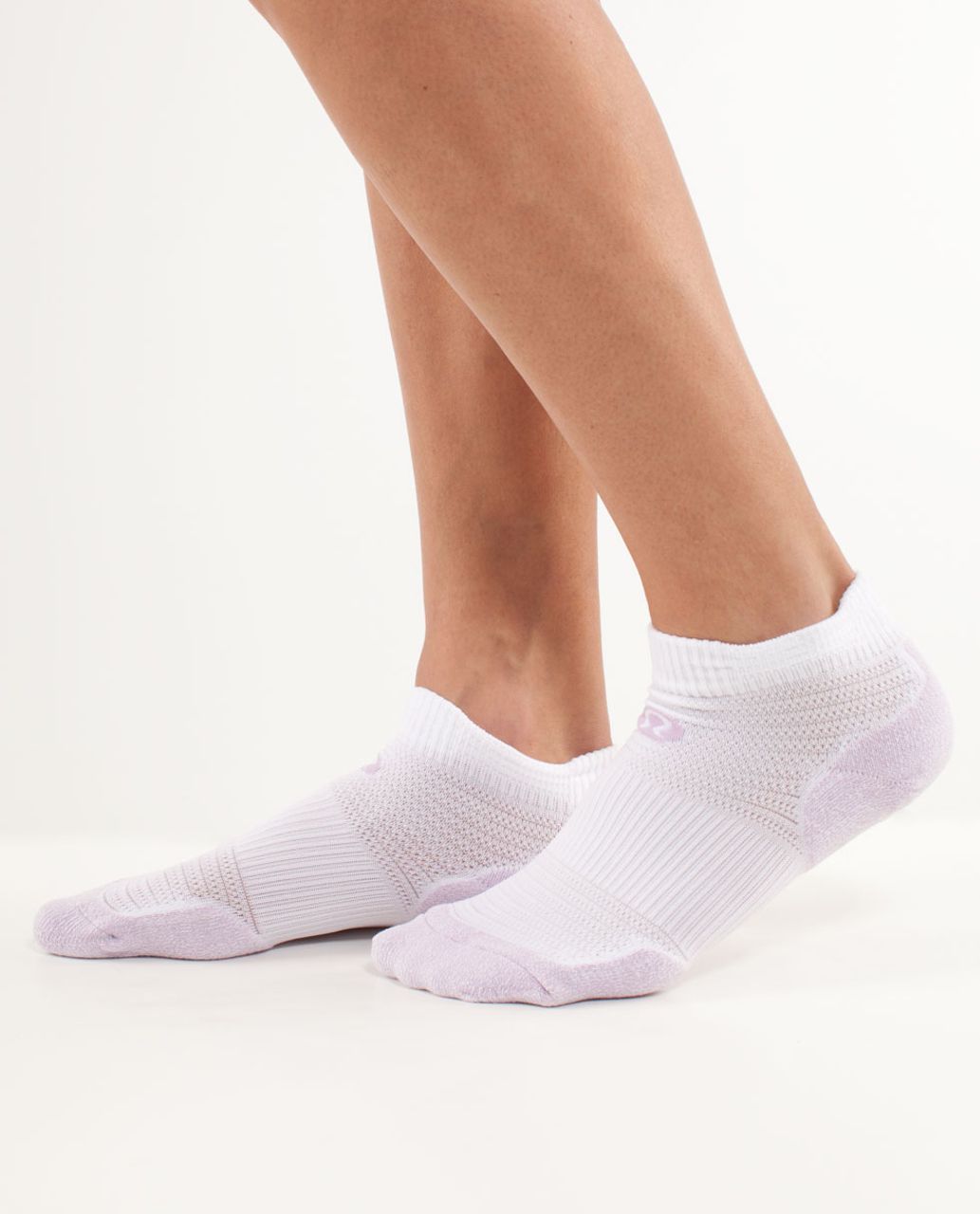 Lululemon Women's Ultimate Padded Run Sock - Heathered Rose Quartz /  White