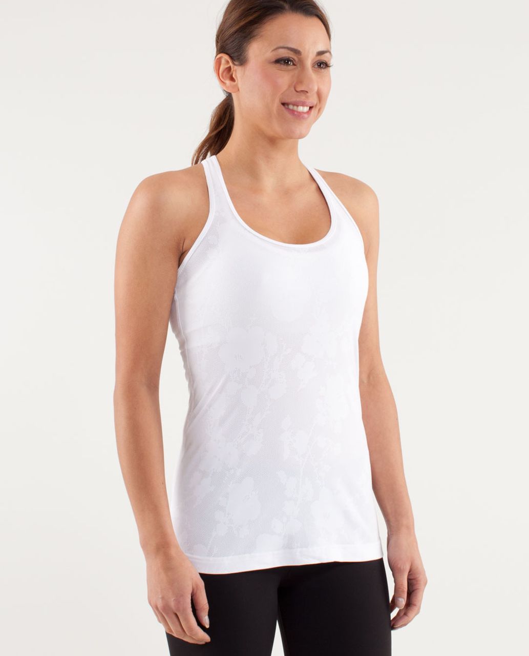 Lululemon Cool Racerback - Dottie Tribe White Black - lulu fanatics