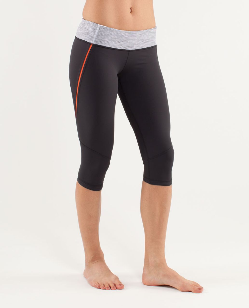 Lululemon Run:  Excel Crop - Deep Coal /  Wee Are From Space White Combo