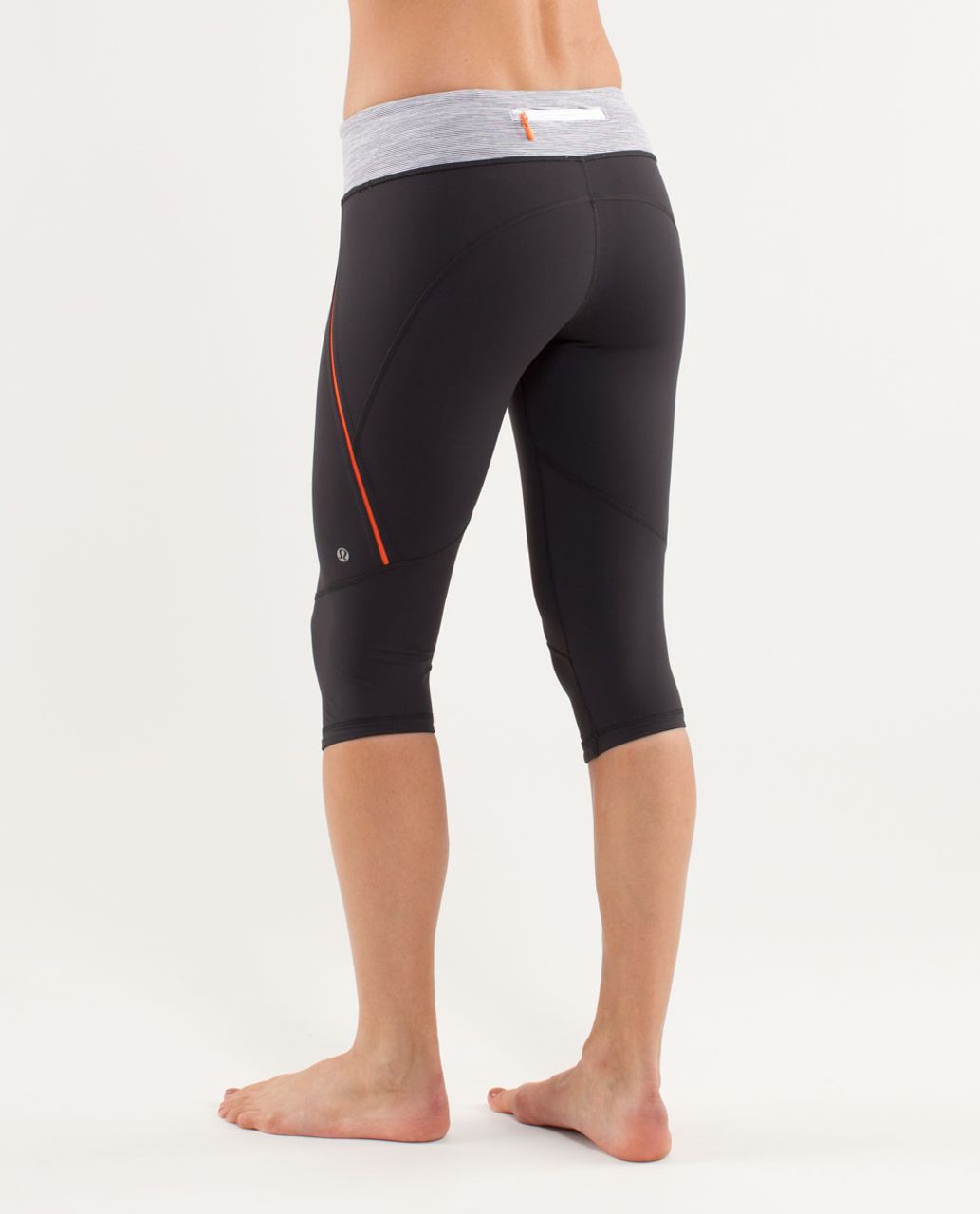 Lululemon Run: Excel Crop - Deep Coal / Wee Are From Space White Combo - lulu  fanatics