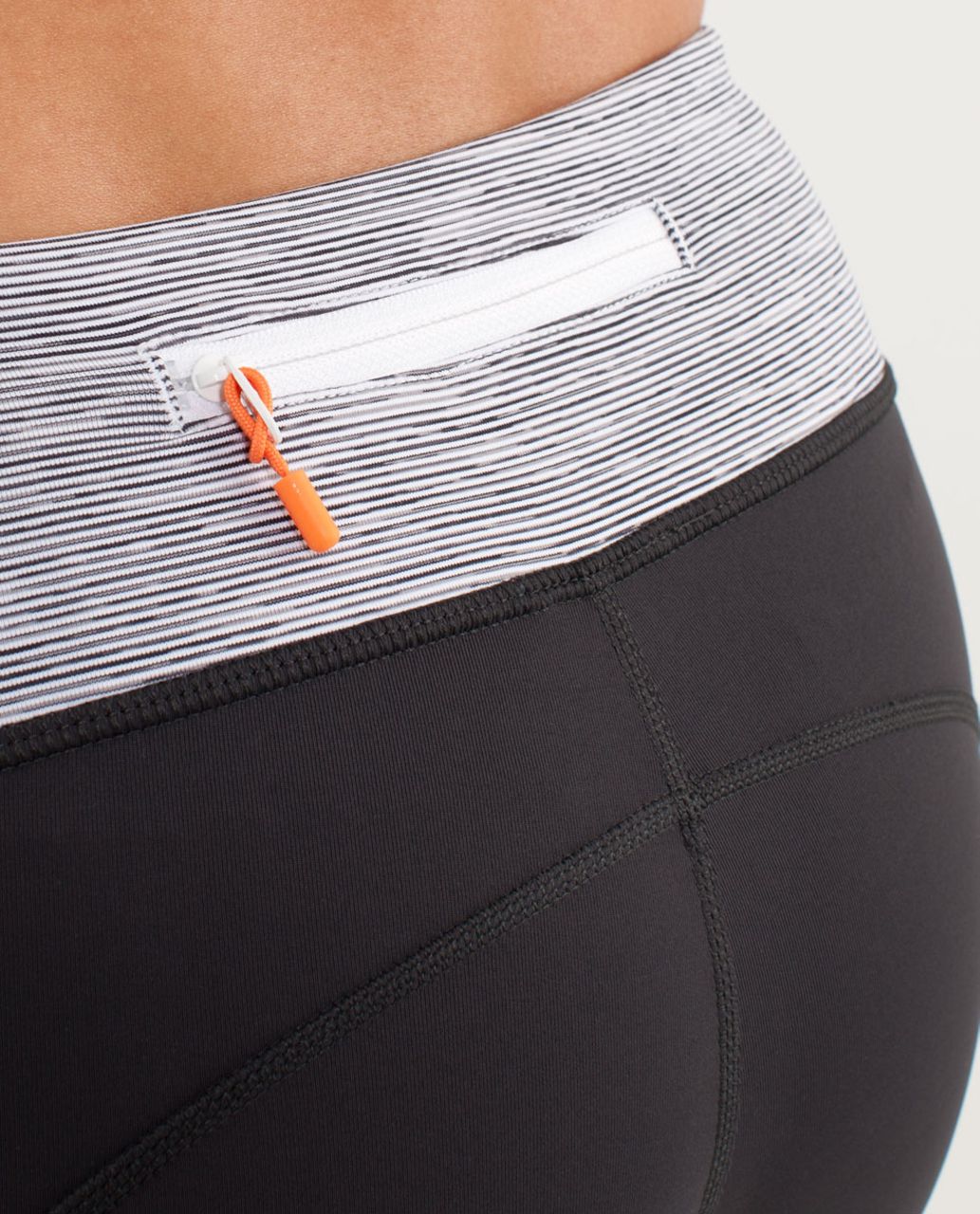 Lululemon Run:  Excel Crop - Deep Coal /  Wee Are From Space White Combo