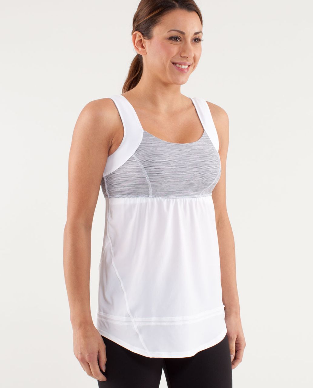 Lululemon Run:  Chase Me Tank - White /  Wee Are From Space White Combo