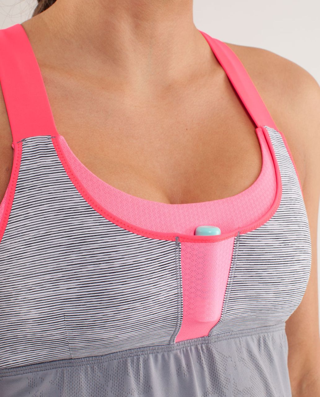 Lululemon Run:  Stuff Your Bra Tank - Fossil /  Wee Are From Space White Combo /  Flash