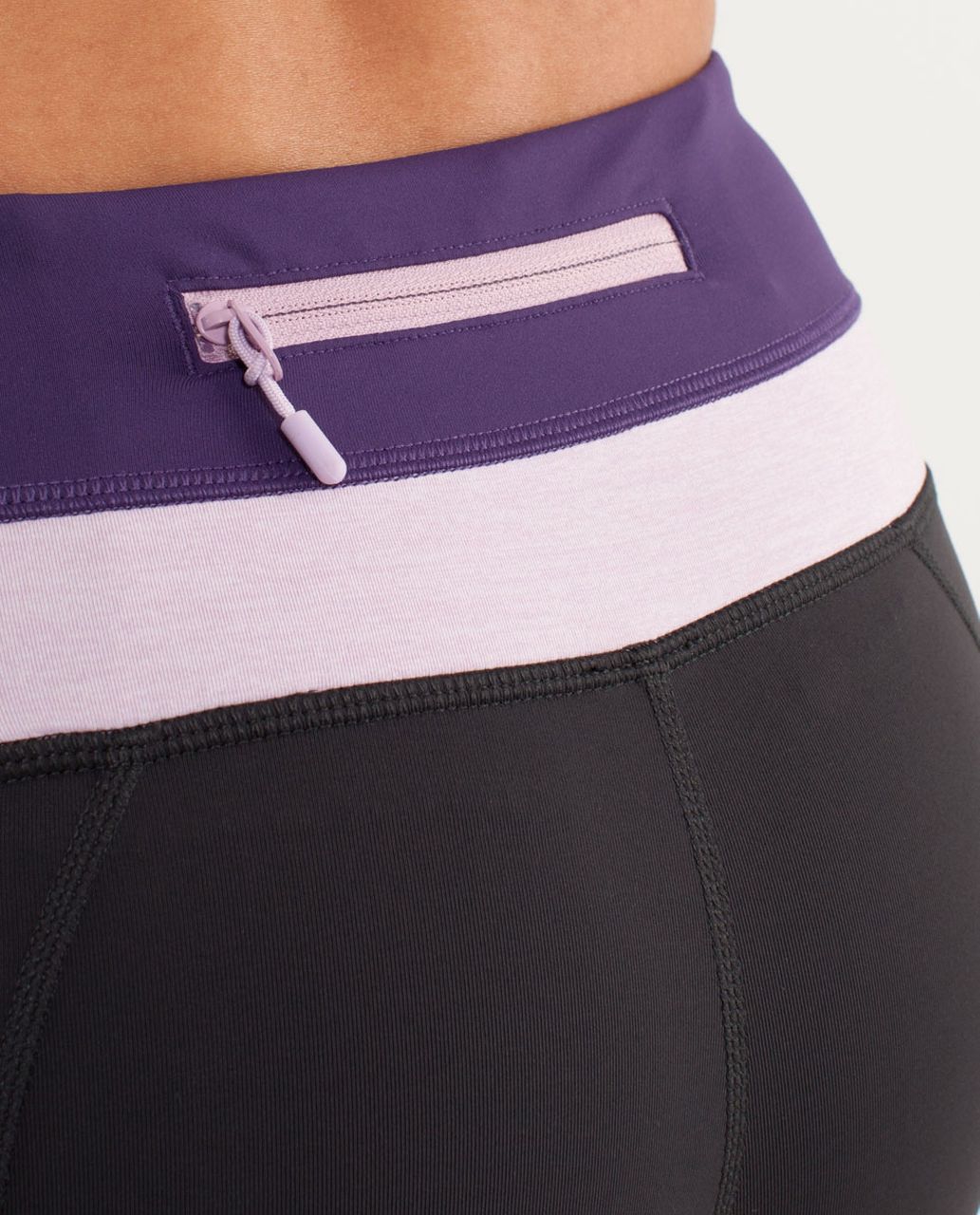 Lululemon Run:  Inspire Crop II - Deep Coal /  Concord Grape /  Heathered Rose Quartz