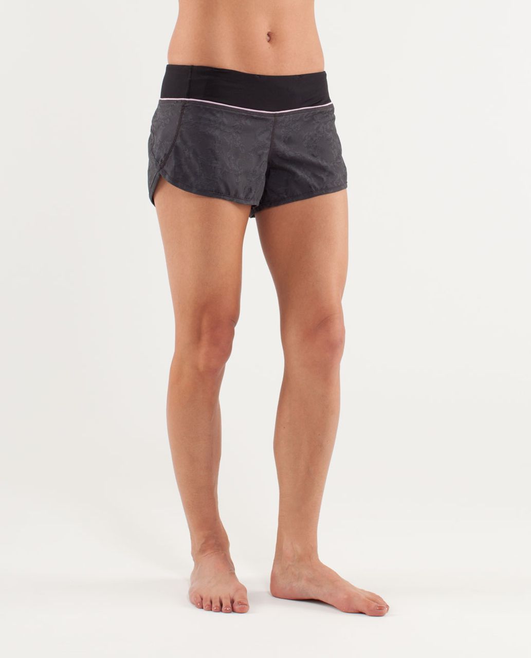 Lululemon Run:  Speed Short - Black / Rose Quartz