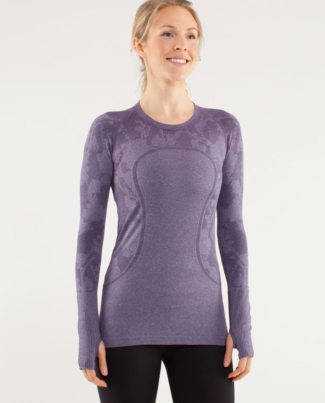 Lululemon Run: Swiftly Tech Long Sleeve Crew - Tonka Stripe Heathered Rust  Berry Rust Berry - lulu fanatics