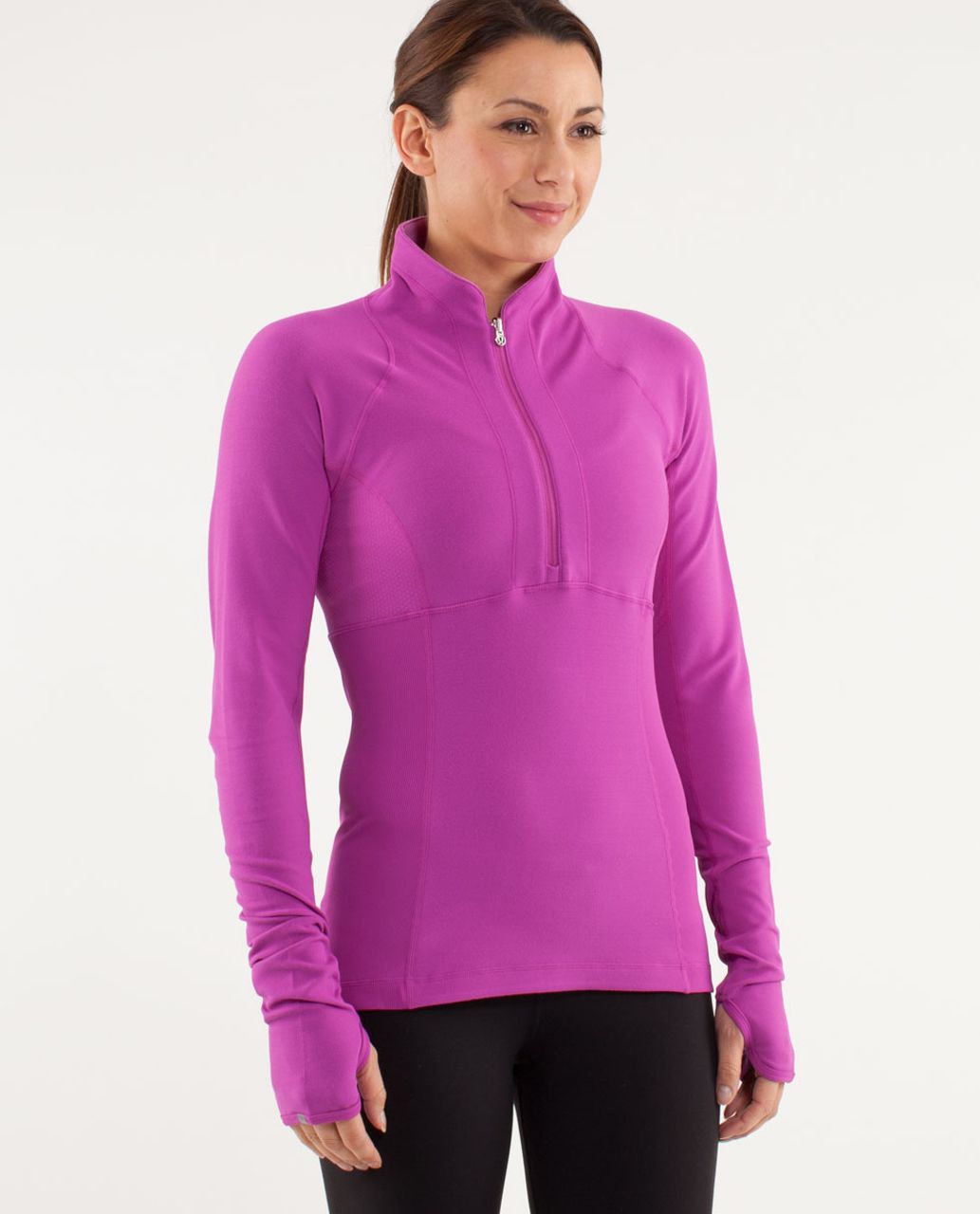 Lululemon Run:  Switch Back 1/2 Zip - Ultra Violet /  Heathered Ultra Violet