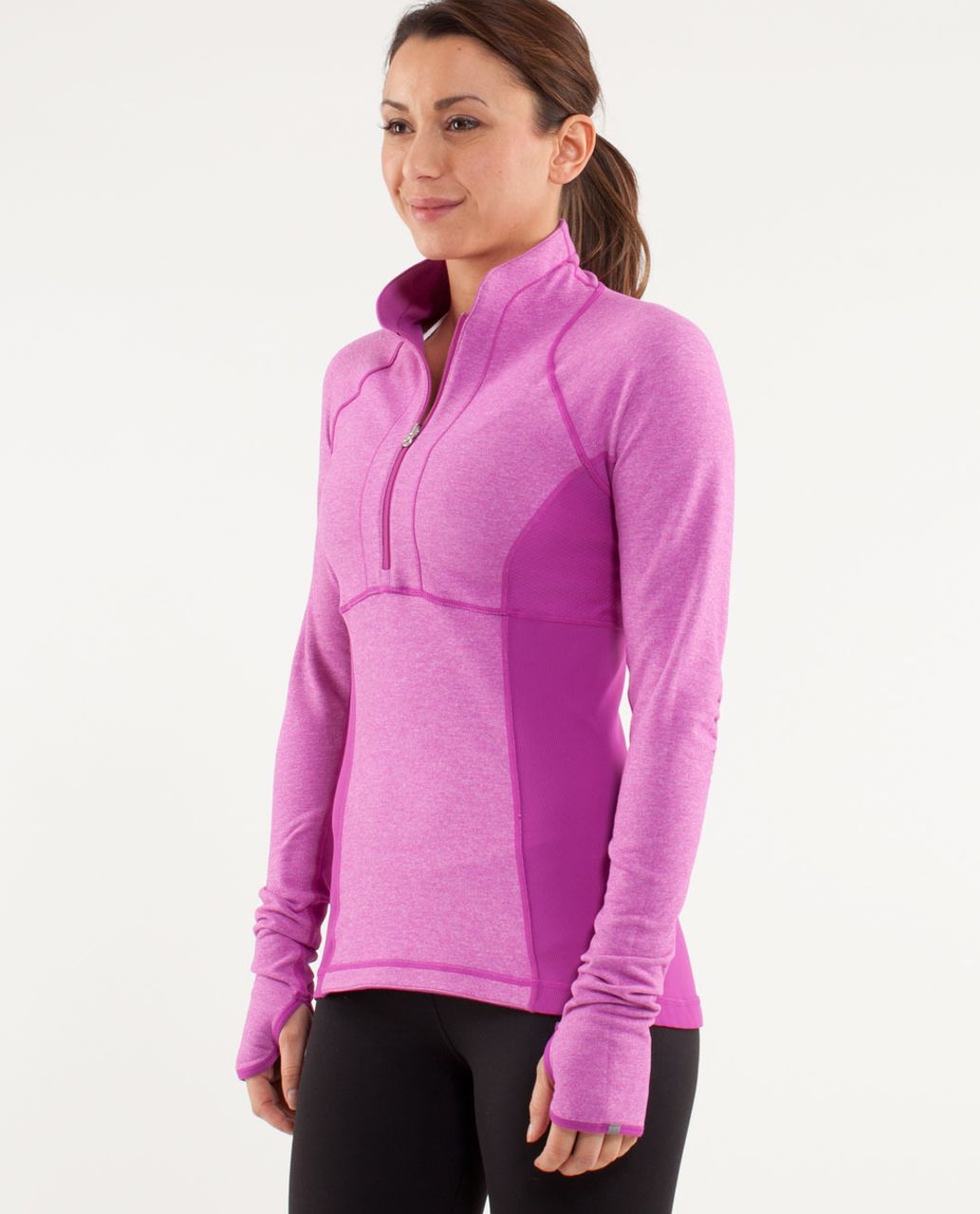 Lululemon Run:  Switch Back 1/2 Zip - Ultra Violet /  Heathered Ultra Violet