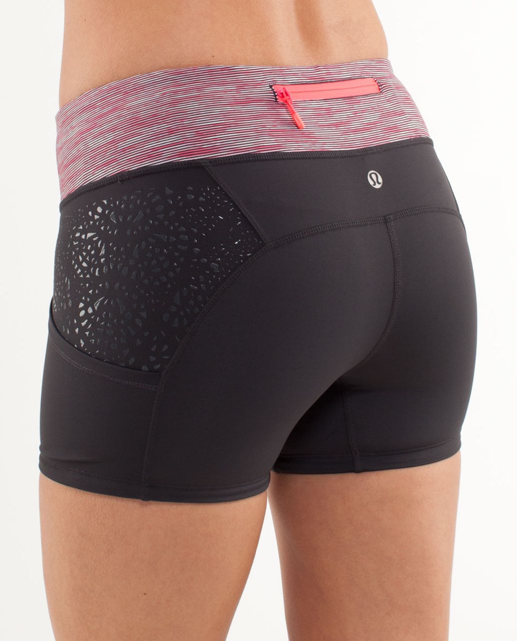 Lululemon Run:  Shorty Short - Deep Coal /  Wee Are From Space Deep Coal April Multi /  Flash