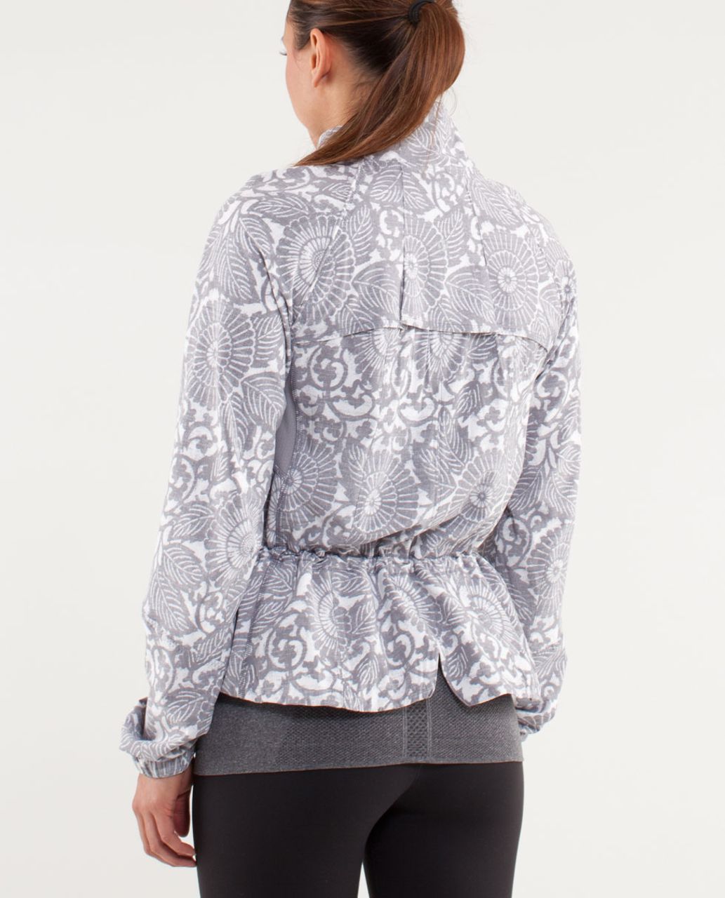 Lululemon Run:  Travel To Track Jacket *Print - Beachy Floral White Fossil