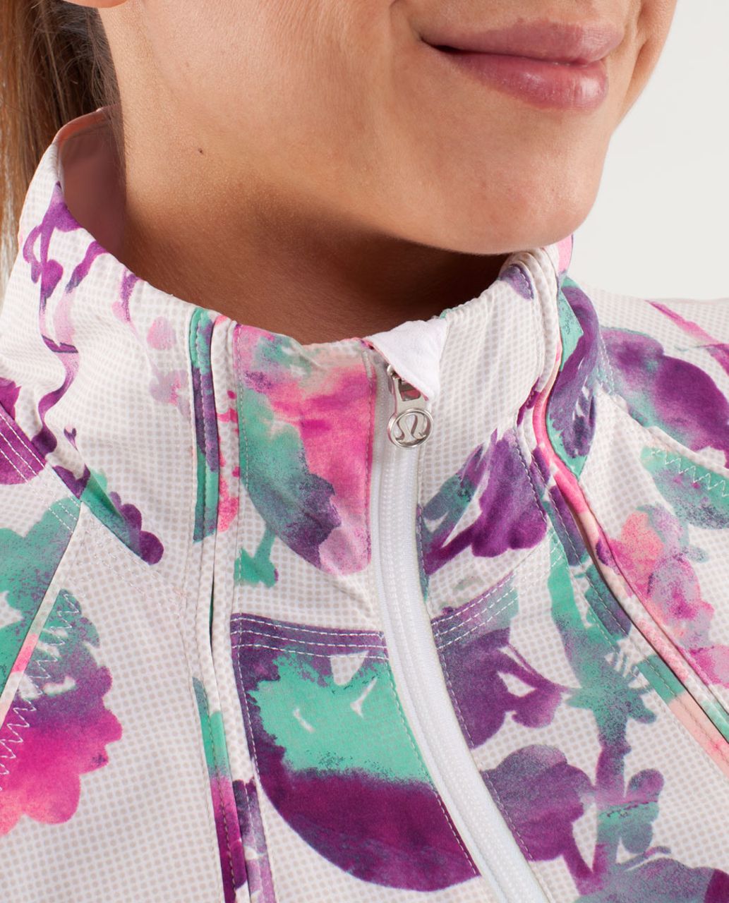 Lululemon Run:  Travel To Track Jacket *Print - Blurred Blossoms White