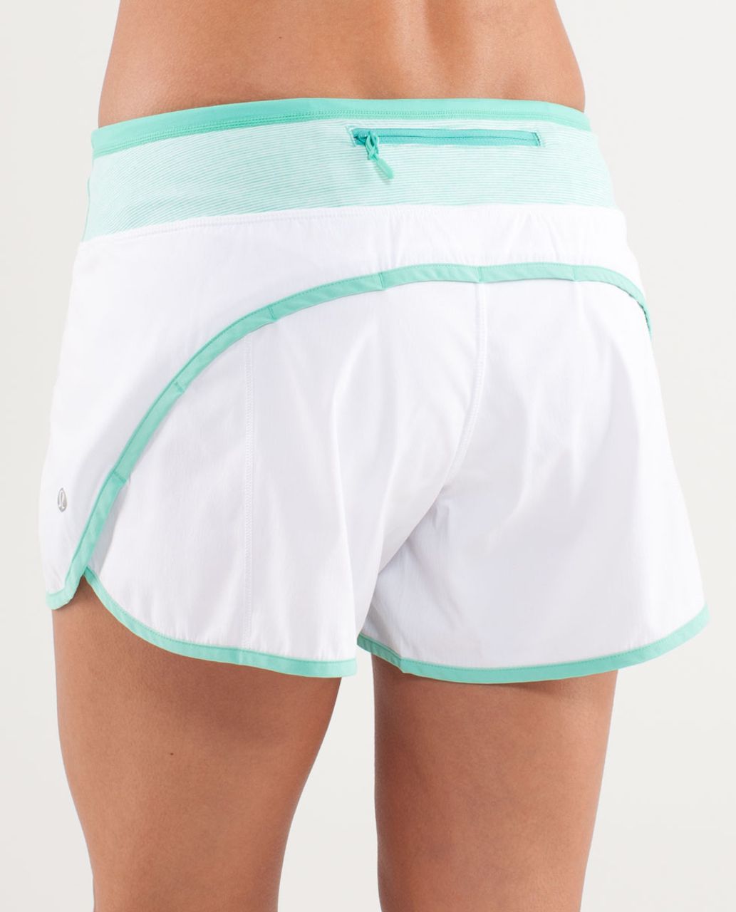 Lululemon Turbo Run Short - White /  Wee Stripe White Menthol