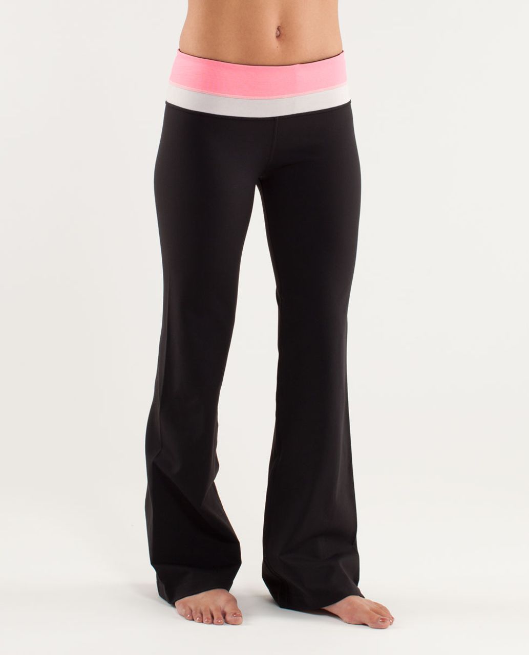 Lululemon Groove Pant (Regular) - Black /  Wee Stripe Dune Flash /  Heathered Dune