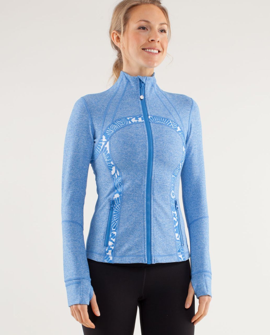 Blue Petite Floral Fleece Jacket - Cecil and Lou