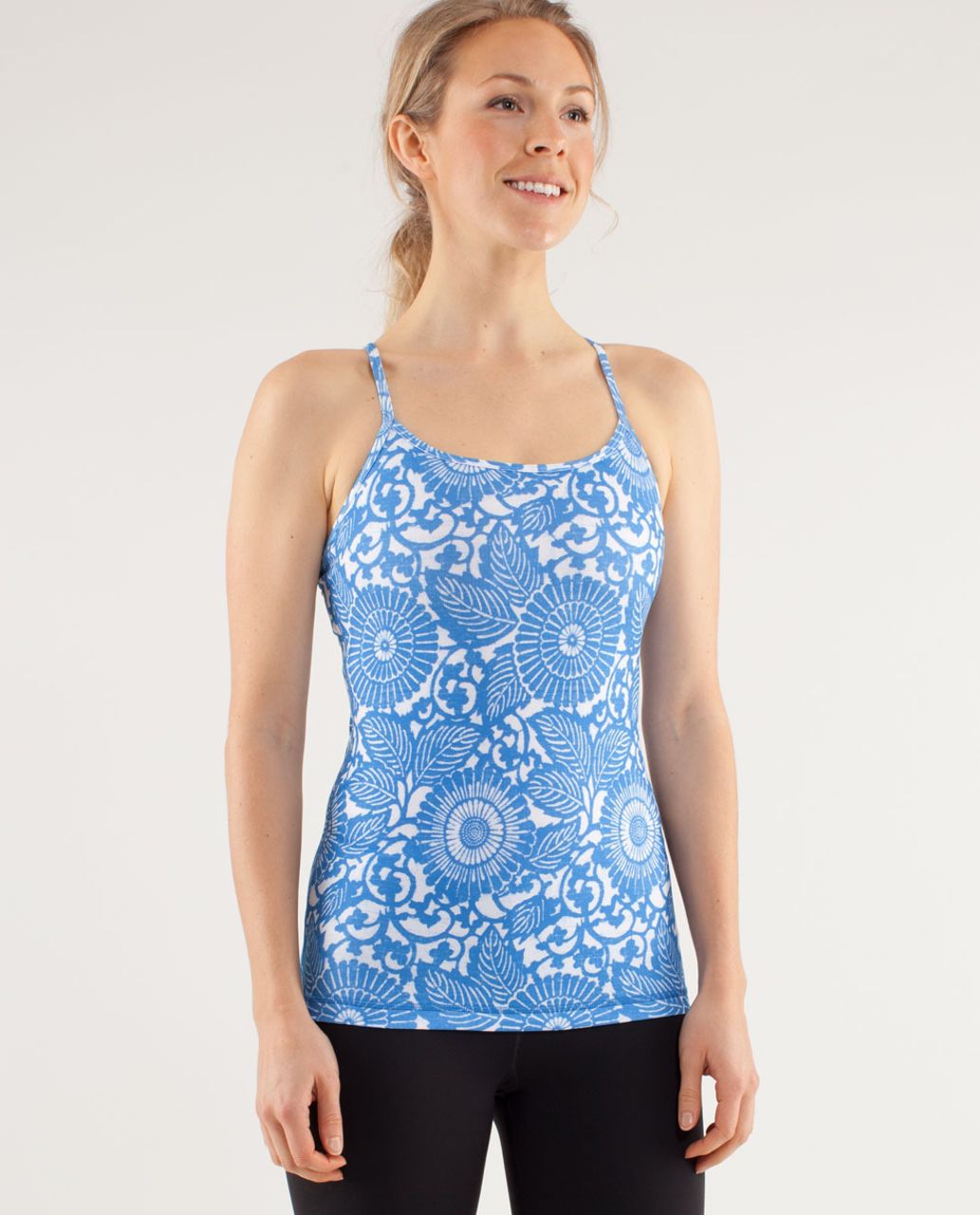 Lululemon Power Y Tank - Beachy Floral White Porcelaine