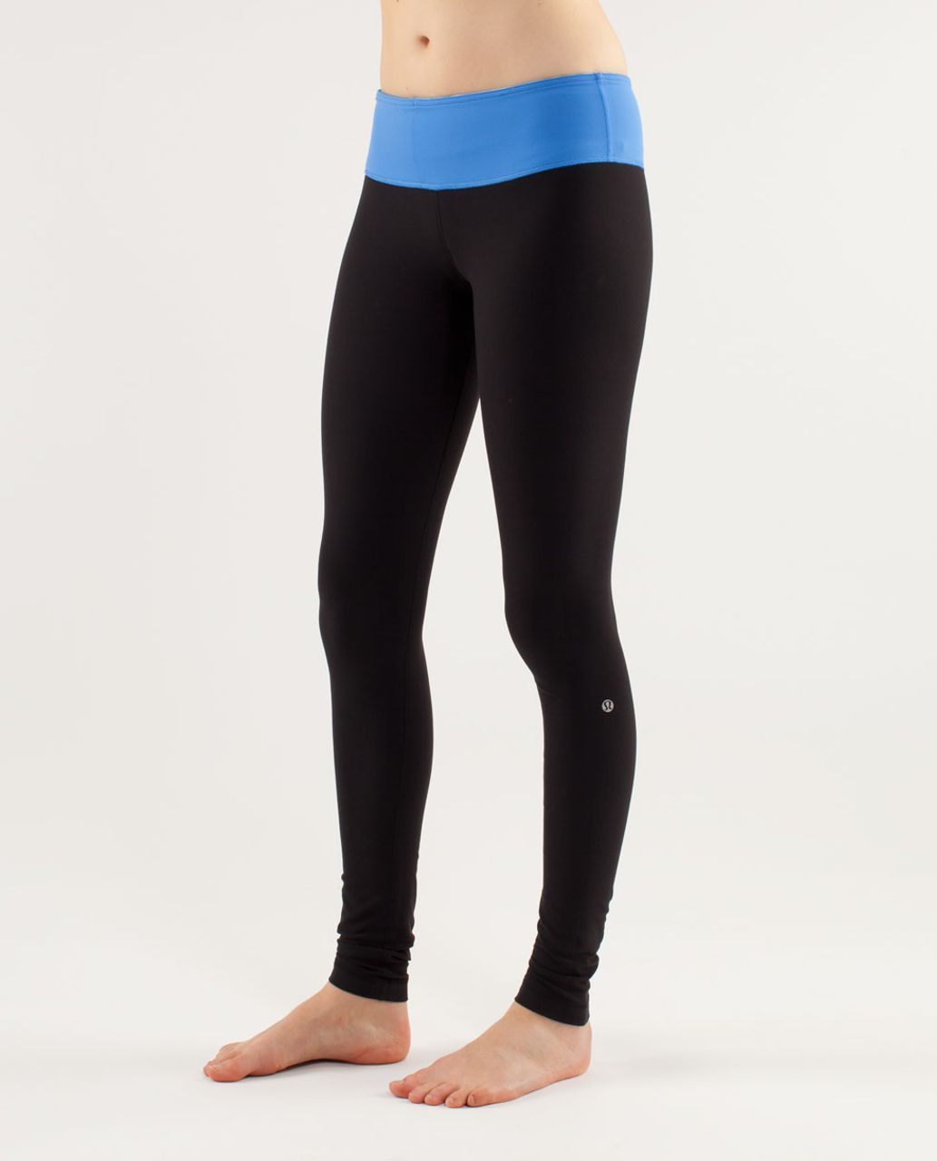 Lululemon Wunder Under Pant - Black /  Wee Stripe White Porcelaine /  Porcelaine