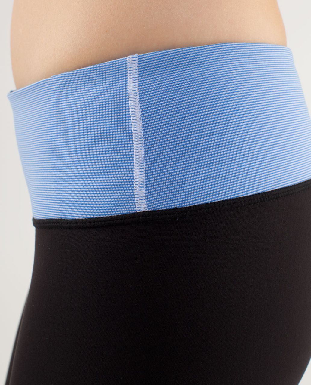 Lululemon Wunder Under Pant - Black /  Wee Stripe White Porcelaine /  Porcelaine