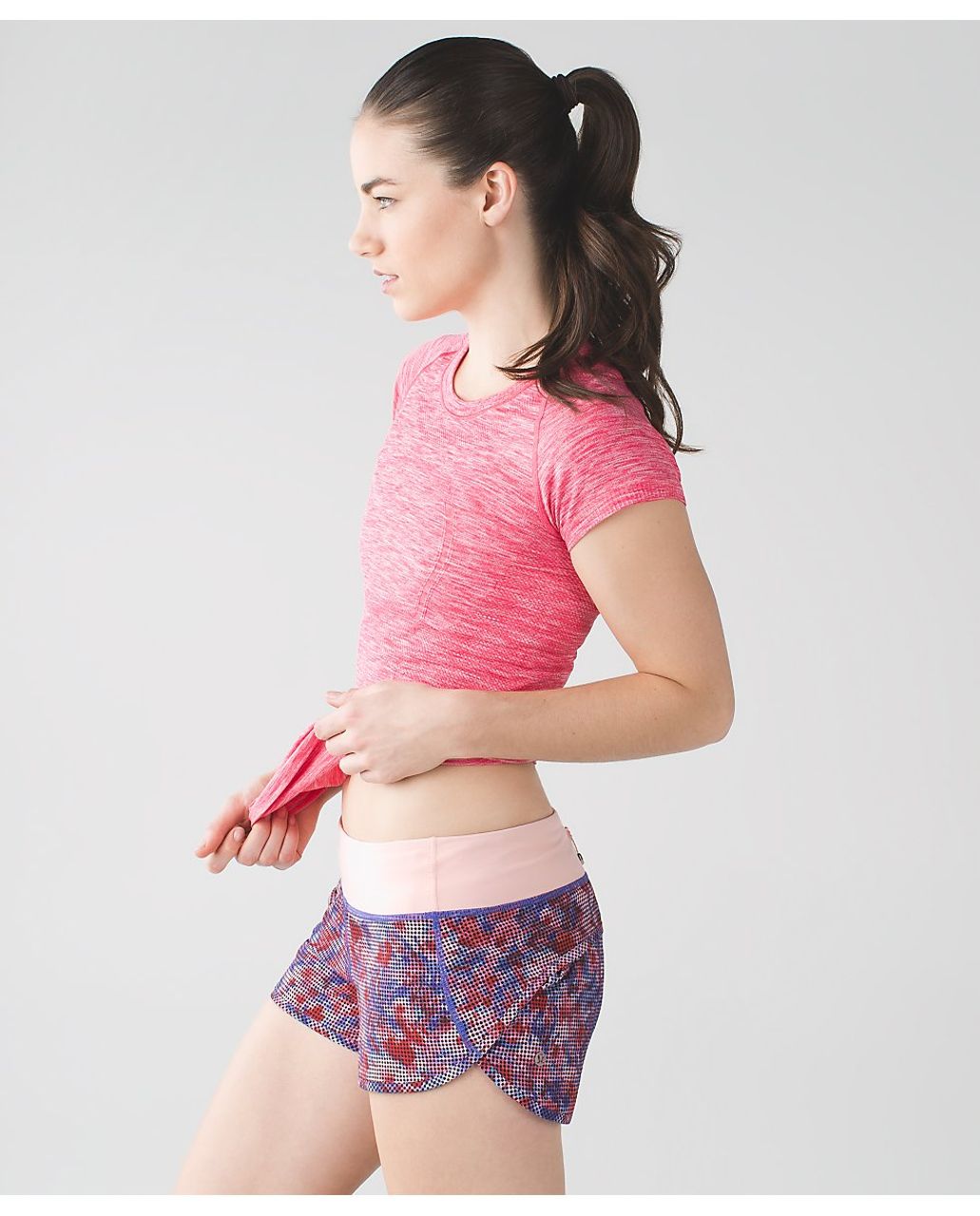 Lululemon Speed Short - Checker Blooms Multi / Minty Pink