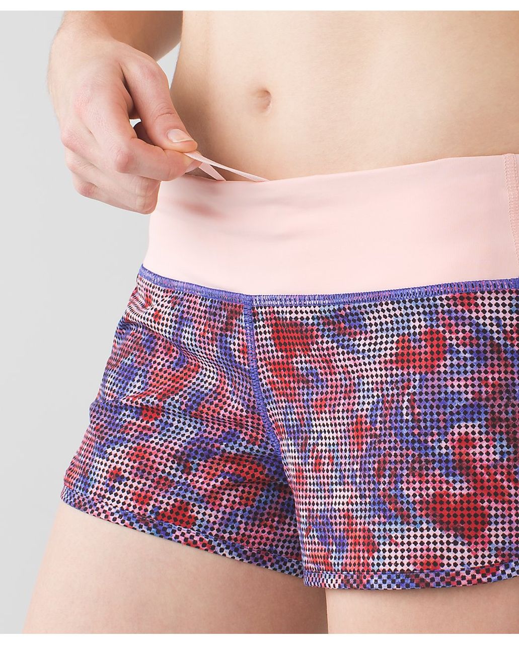 Lululemon Speed Short - Checker Blooms Multi / Minty Pink