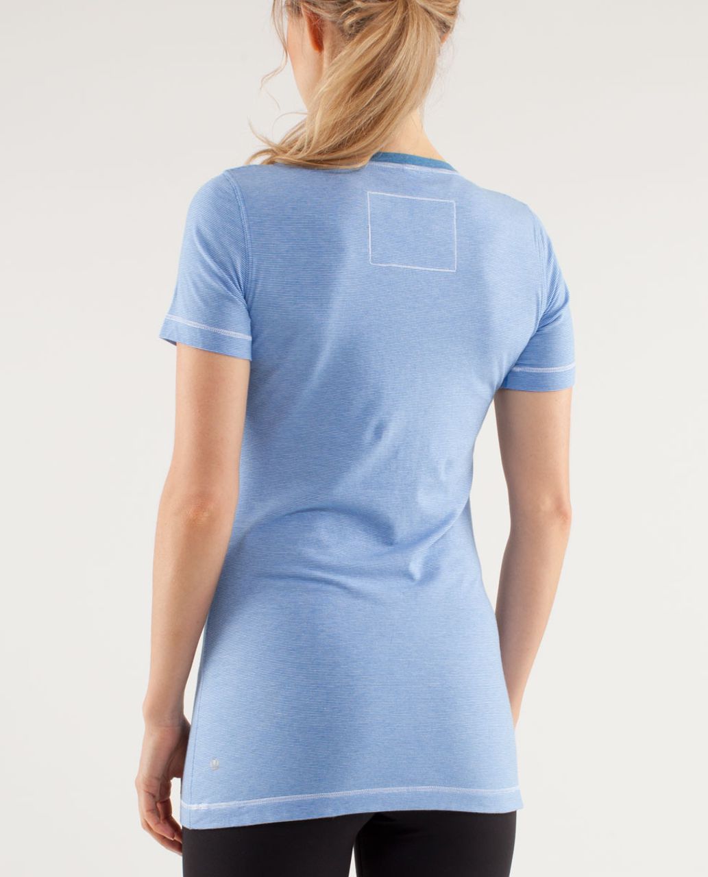 Lululemon Every Yogi Tee - Wee Stripe White Porcelaine /  Heathered Porcelaine