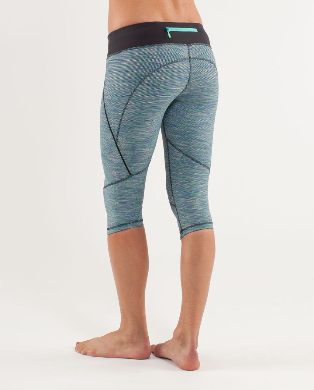 Lululemon Run:  Excel Crop - Wee Are From Space Deep Coal May Multi /  Deep Coal