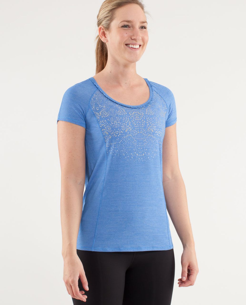 Lululemon Run:  Wild Short Sleeve Tech - Heathered Porcelaine