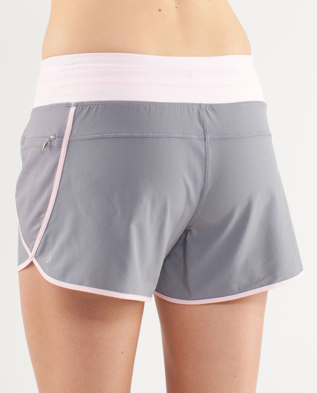 Lululemon Run:  In The Sun Short - Fossil /  Wee Stripe White Blush Quartz