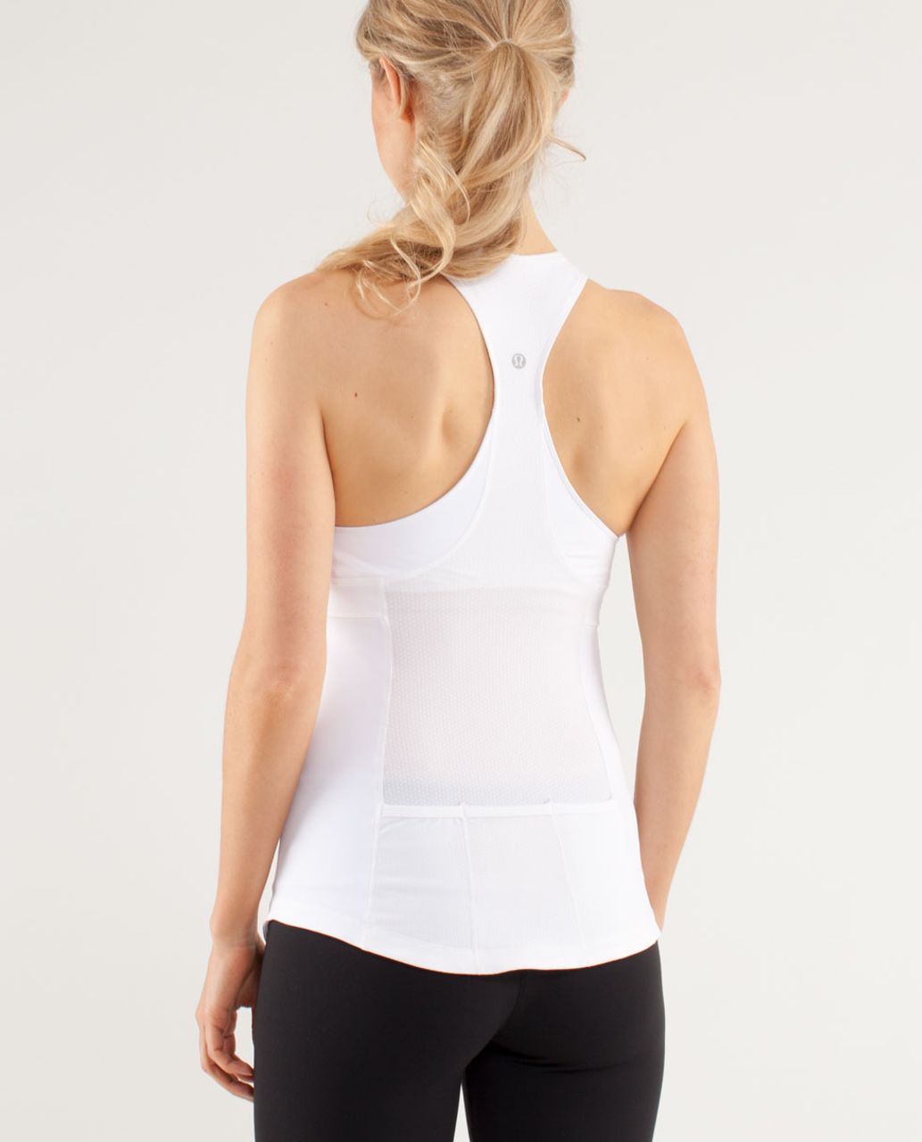 Lululemon Women Size 8 Make It Count Tank zippy Green white Run Yoga Active  Top 