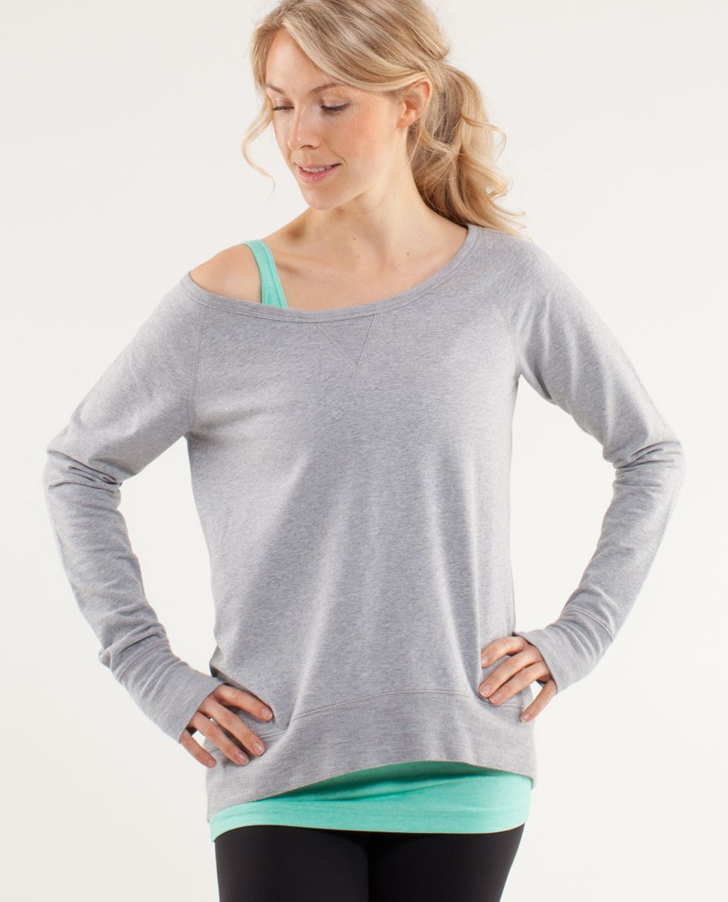 Lululemon Meditate Pullover - Heathered Fossil