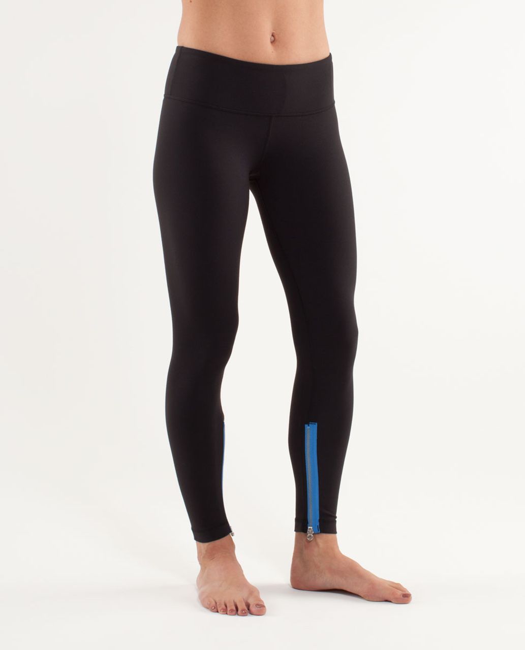 Lululemon Wunder Under Crop *Zipper - Black /  Porcelaine