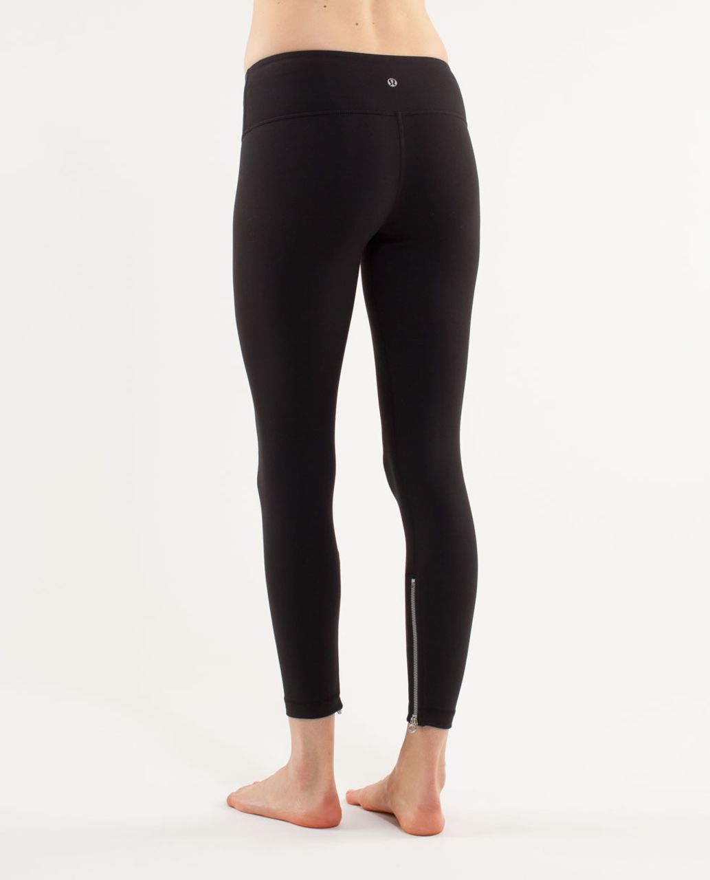 Lululemon Wunder Under Crop *Zipper - Black / Silver - lulu fanatics