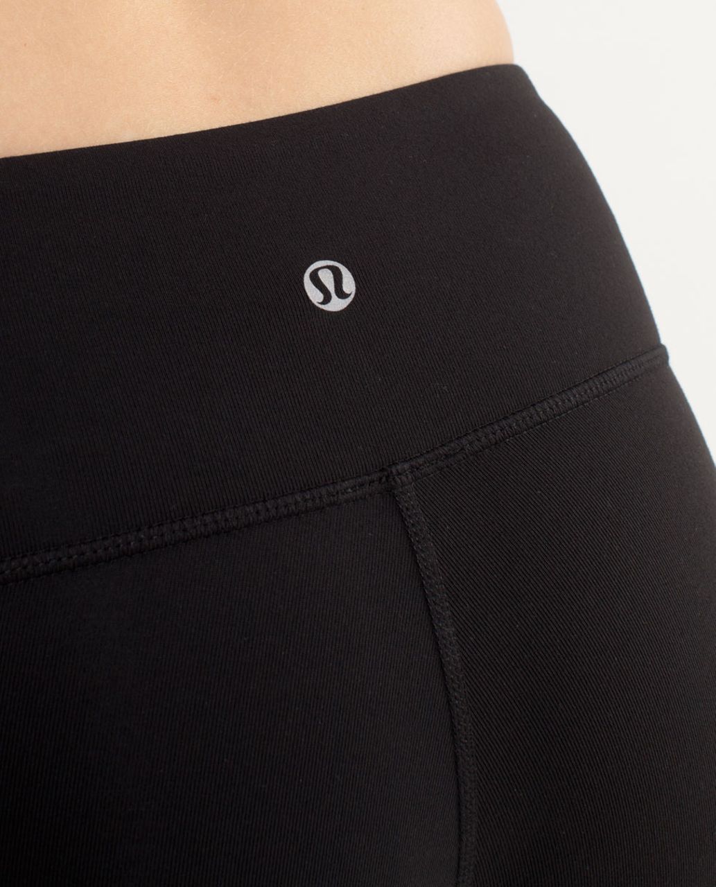 Lululemon Wunder Under Crop *Zipper - Black /  Silver