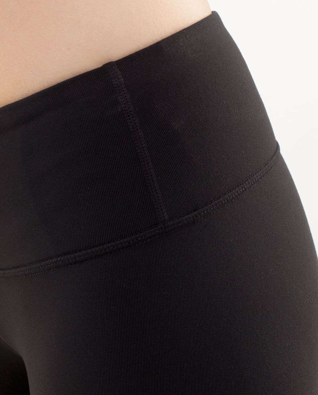 Lululemon Wunder Under Crop *Zipper - Black /  Silver